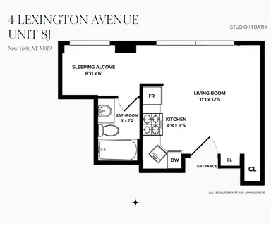 $458,000 | 4 Lexington Avenue, Unit 8J | Gramercy