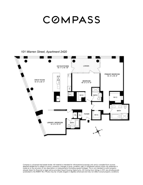 101 Warren Street, Unit 2420 Manhattan, NY 10007 - Photo 23 of 23 a picture of a floor plan