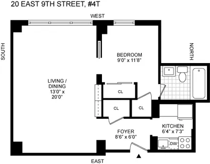 $799,000 | 20 East 9th Street, Unit 4T | Greenwich Village