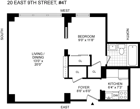 $799,000 | 20 East 9th Street, Unit 4T | Greenwich Village