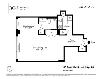 $410,000 | 150 East 61st Street, Unit 8K | Lenox Hill