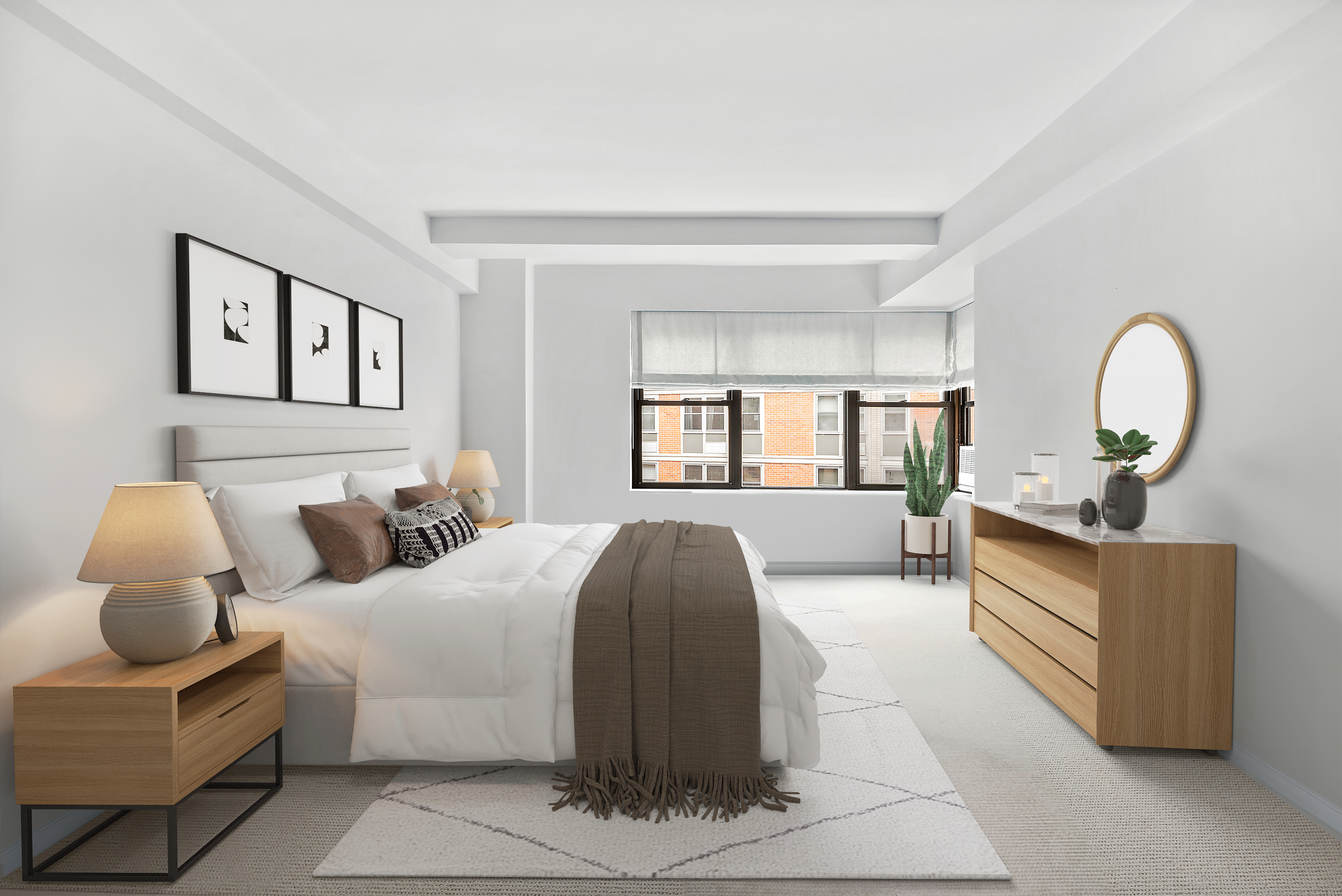 440 East 56th Street, Unit 8C Manhattan, NY 10022 - Photo 2 of 14 a bedroom with a bed couch and window