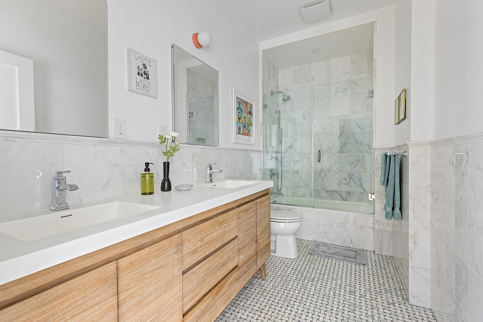 225 Eastern Parkway, Unit 6C Brooklyn, NY 11238 - Photo 8 of 12 a bathroom with a sink a toilet and shower