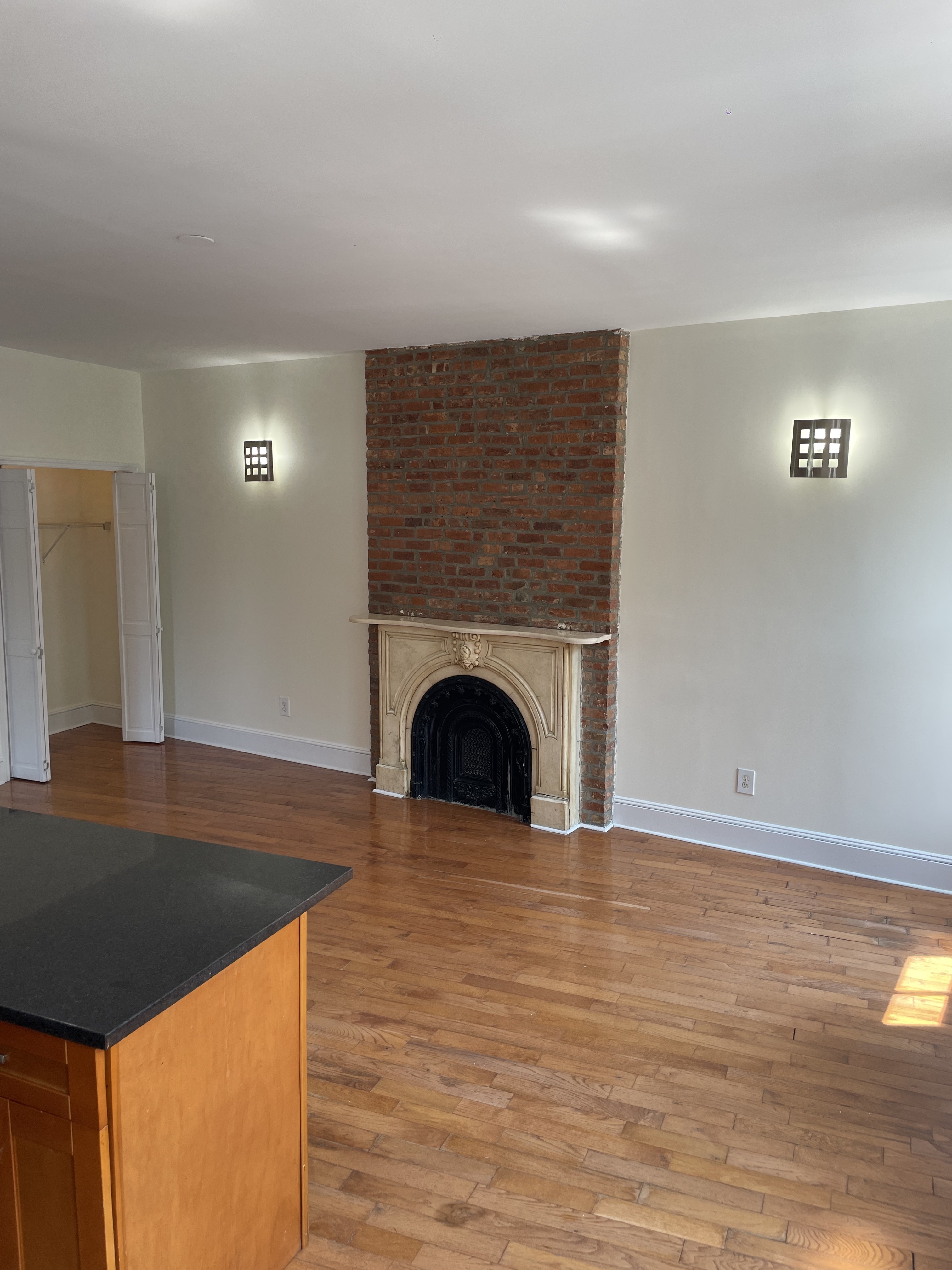 263 Adelphi Street, Unit 1 Brooklyn, NY 11205 - Photo 2 of 14 a view of empty room with wooden floor and fireplace