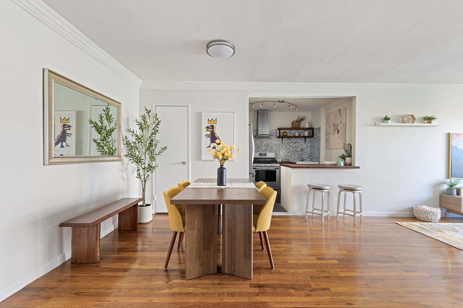 350 Ocean Parkway, Unit 3M Brooklyn, NY 11218 - Photo 2 of 10 a view of a dining room with furniture and wooden floor