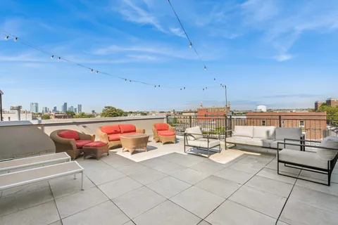 a outdoor view with a sitting space