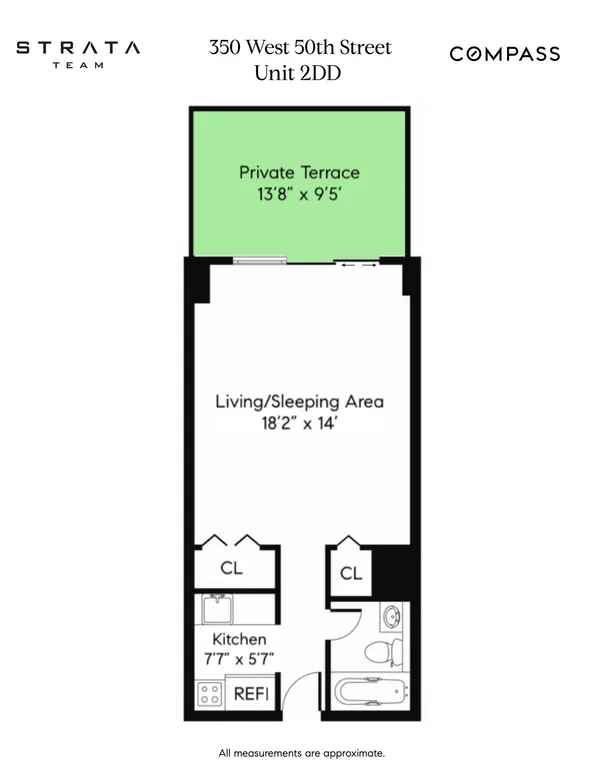 $3,500 | 350 West 50th Street, Unit 2DD | Hell's Kitchen
