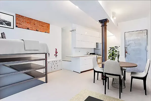 20 Renwick Street, Unit AB Manhattan, NY 10013 - Photo 2 of 9 a living room with furniture and a potted plant