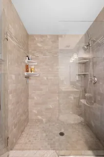 a bathroom with a shower