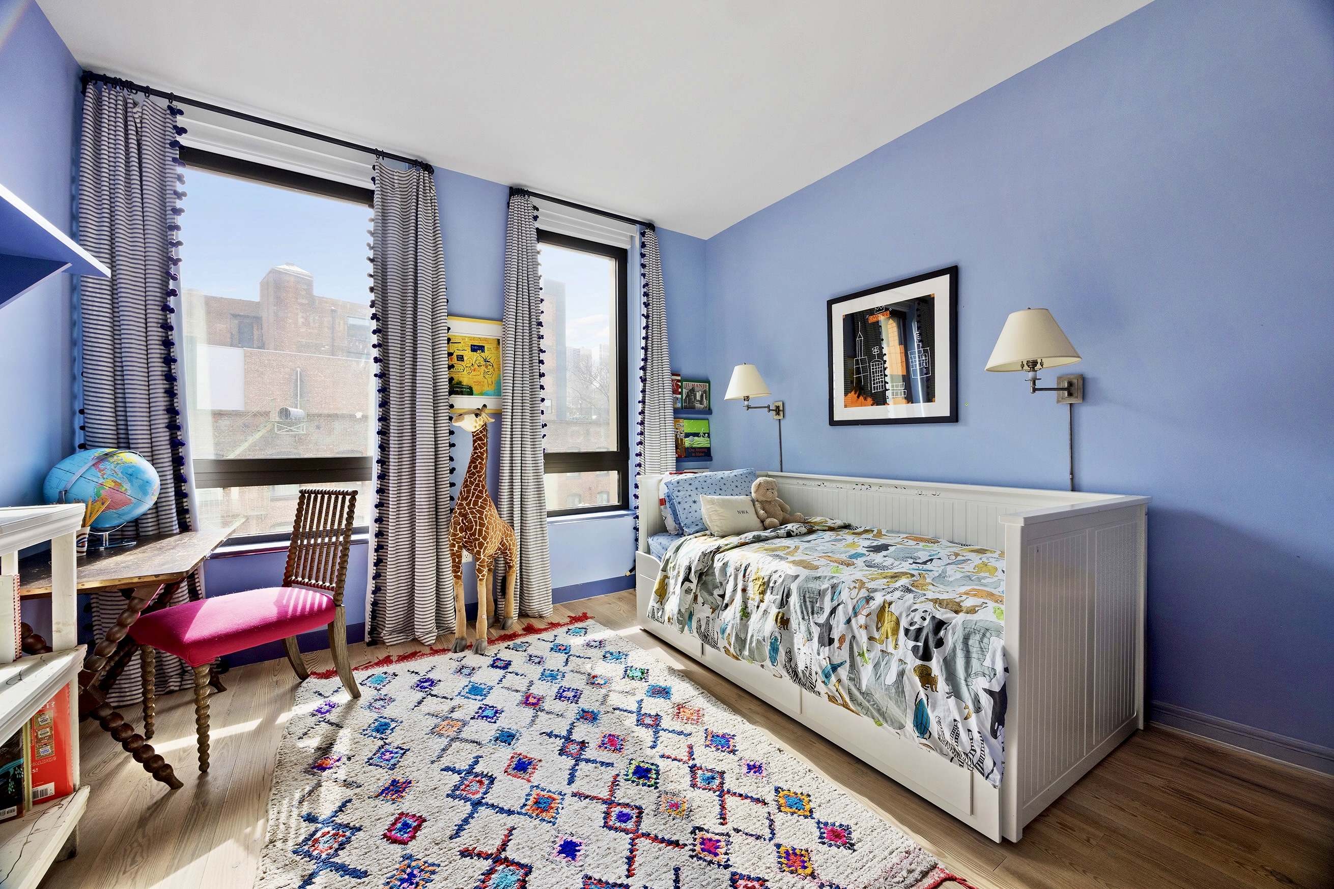 90 Furman Street, Unit N510 Brooklyn, NY 11201 - Photo 22 of 31 a bedroom with a bed and a dresser next to a window