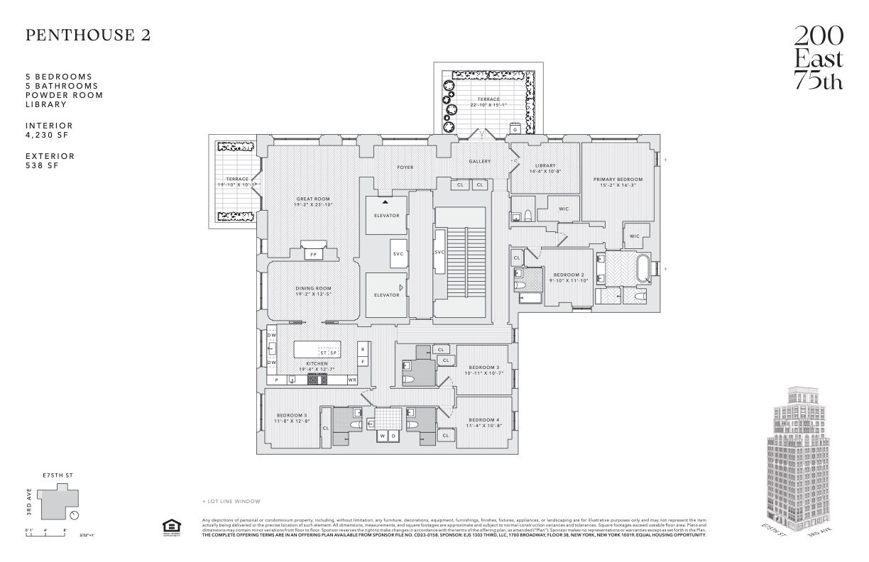 $17,500,000 | 200 East 75th Street, Unit PH2 | Lenox Hill