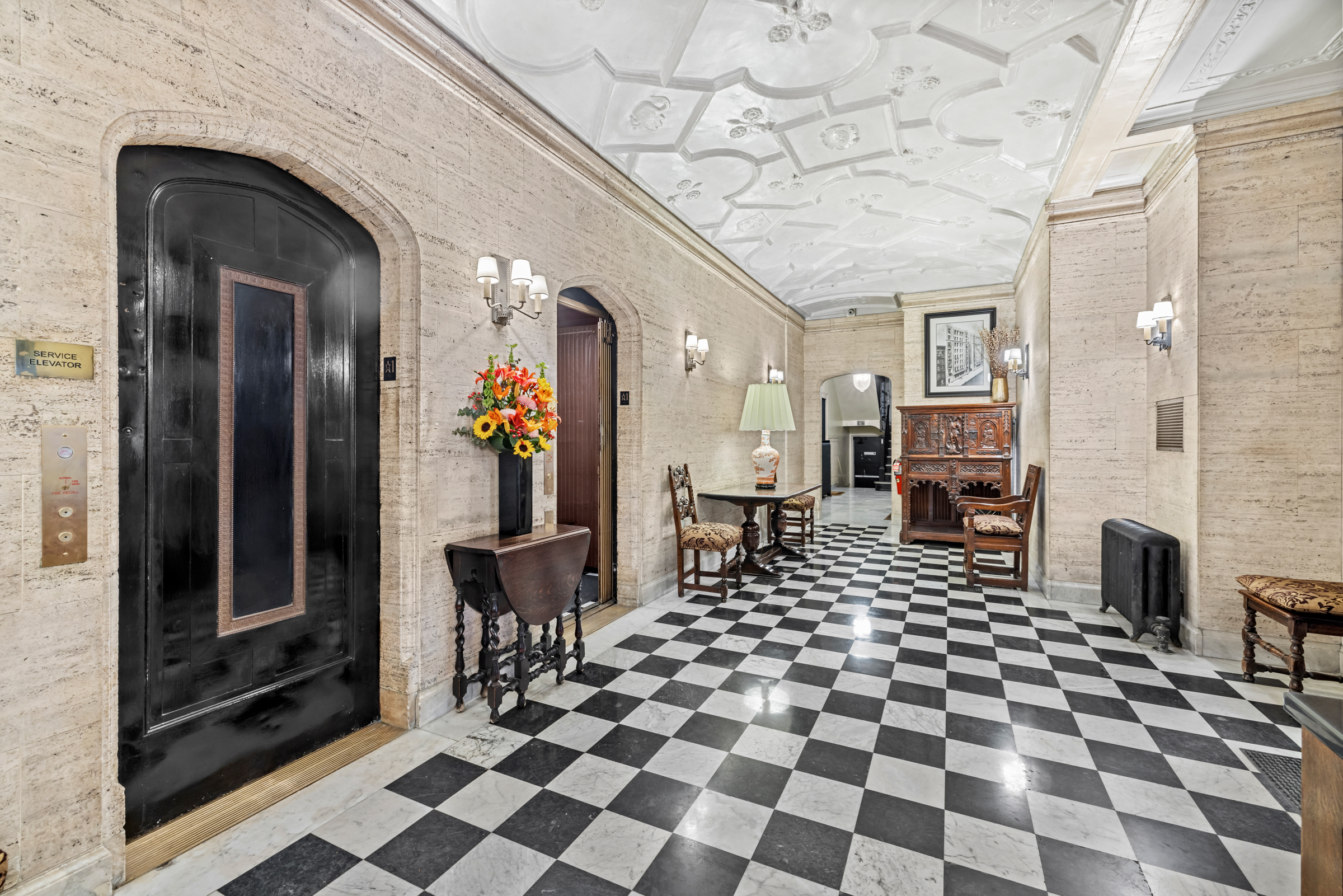 50 West 67th Street, Unit 5F Manhattan, NY 10023 - Photo 10 of 13 a black and white checkered floor