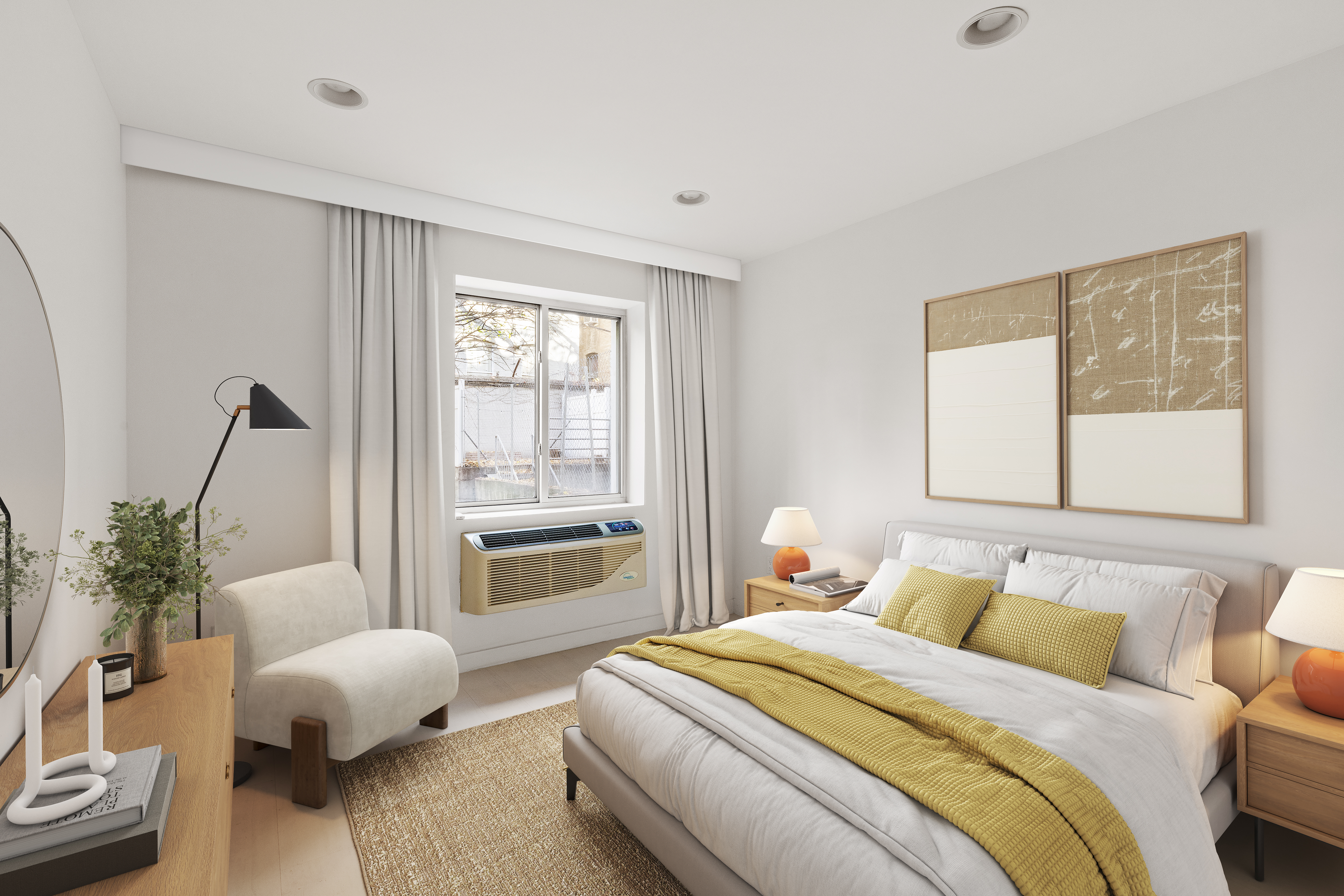 371 West 126th Street, Unit 2N Manhattan, NY 10027 - Photo 4 of 6 a bedroom with a bed and a couch