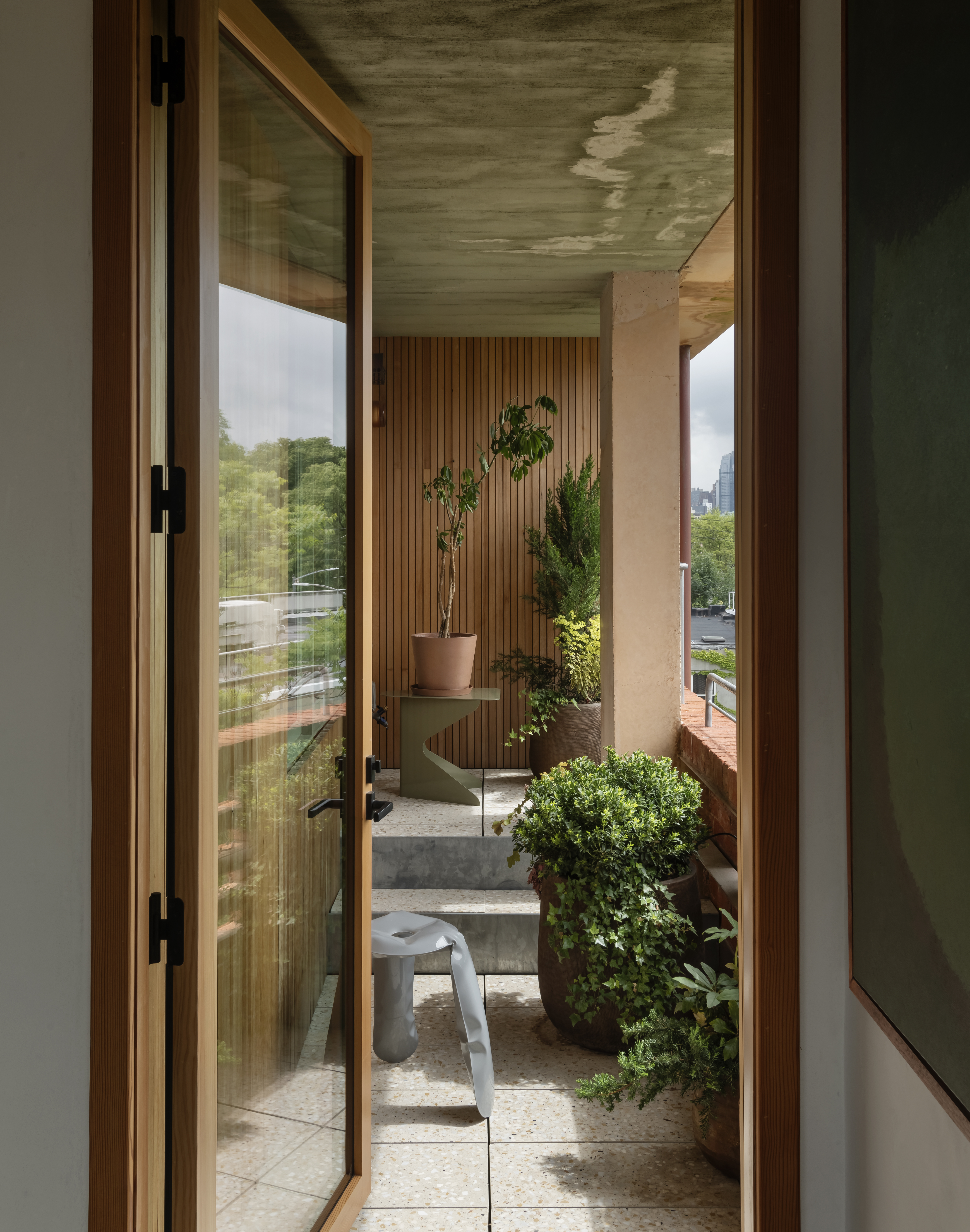 96 King Street, Unit 3 Brooklyn, NY 11231 - Photo 5 of 24 a potted plant sitting in front of a glass door