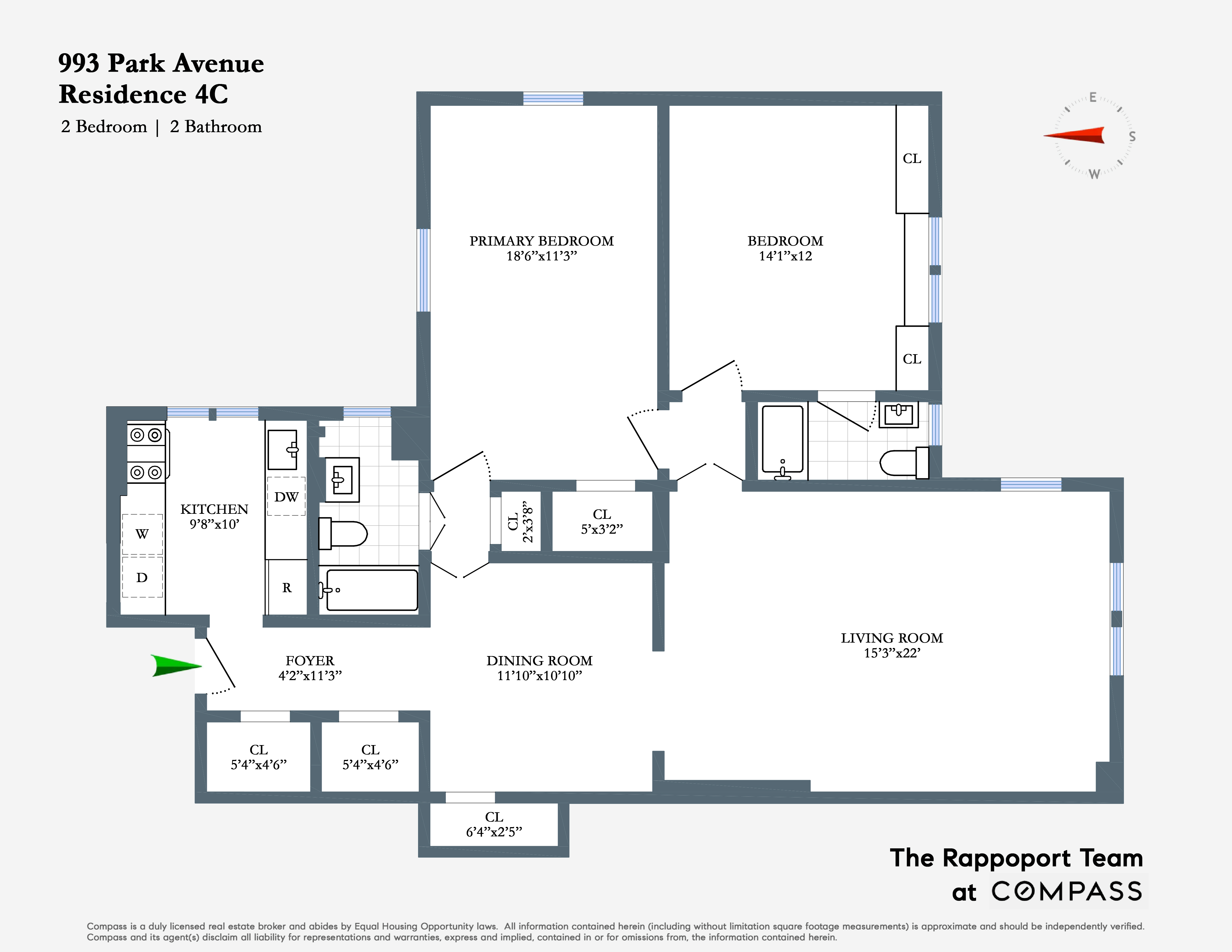 993 Park Avenue, Unit 4C Manhattan, NY 10028 - Photo 15 of 15 a picture of a floor plan
