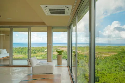 a view of a terrace with sitting area