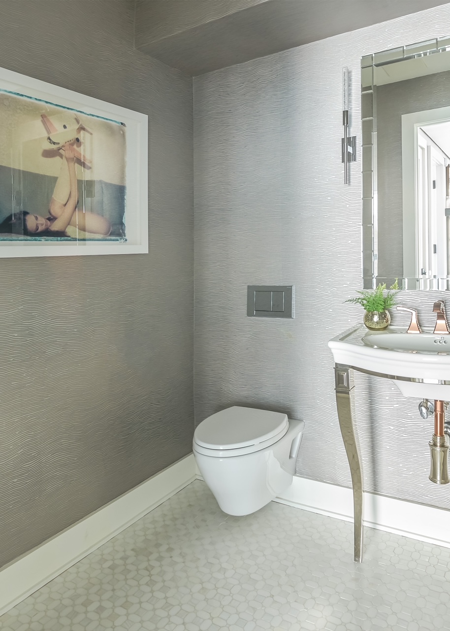 330 Spring Street, Unit 8B Manhattan, NY 10013 - Photo 10 of 14 a bathroom with a granite countertop sink and a mirror