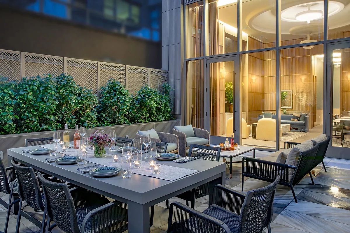 249 East 62nd Street, Unit 10B Manhattan, NY 10065 - Photo 11 of 21 a view of an outside dining space with furniture