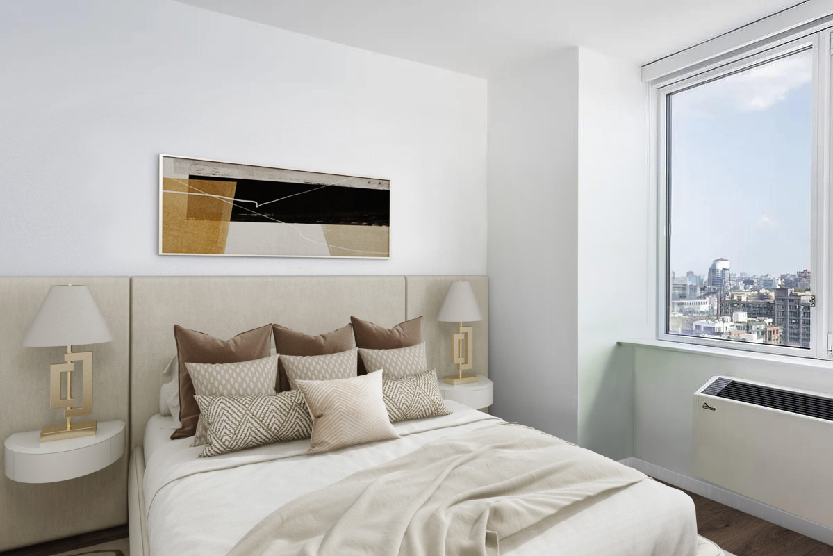 21 India Street, Unit 2101 Brooklyn, NY 11222 - Photo 6 of 22 a bedroom with a bed and a window