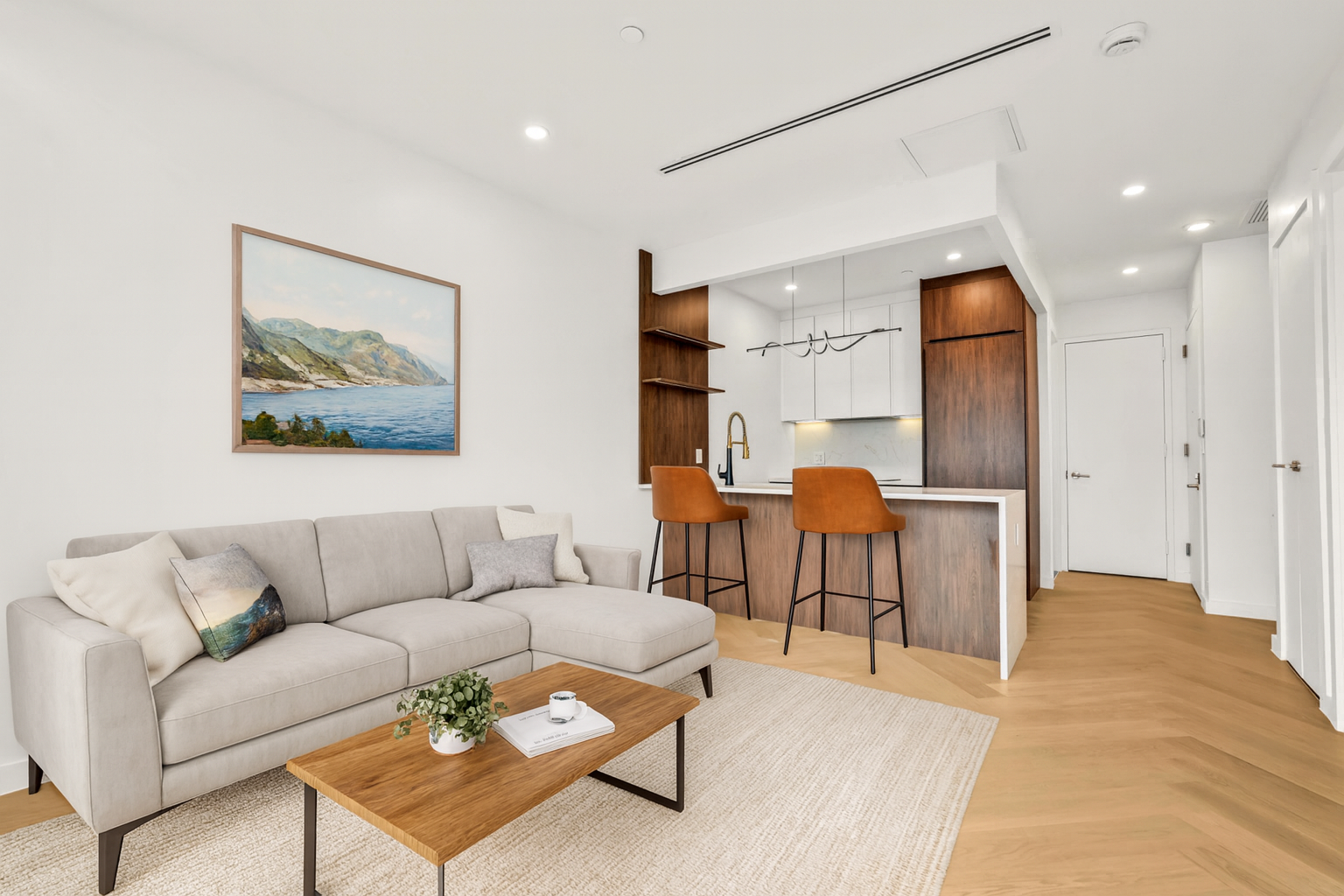 90 Herbert Street, Unit 2B Brooklyn, NY 11222 - Photo 2 of 9 a living room with furniture and a painting