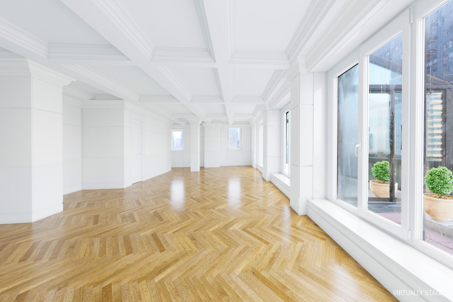 465 Park Avenue, Unit 25EW Manhattan, NY 10022 - Photo 4 of 9 a view of a bedroom with wooden floor and windows