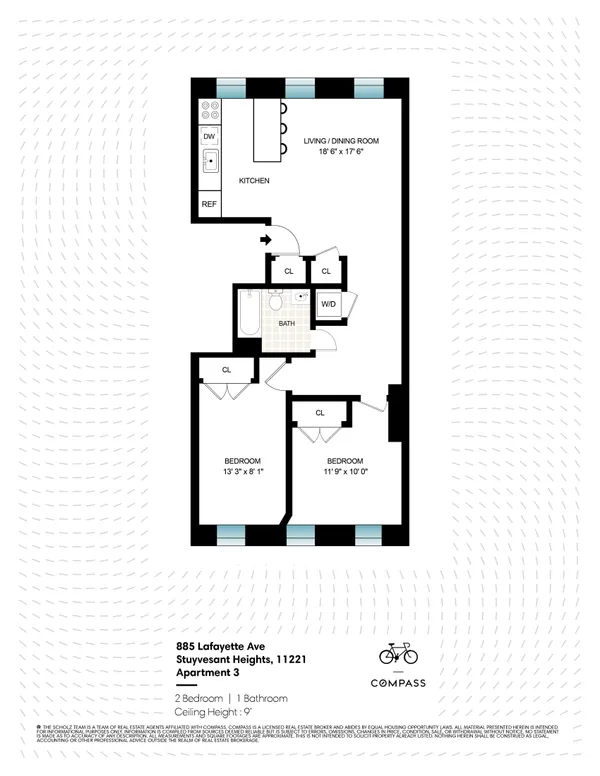 $3,450 | 885 Lafayette Avenue, Unit 3 | Bedford-Stuyvesant