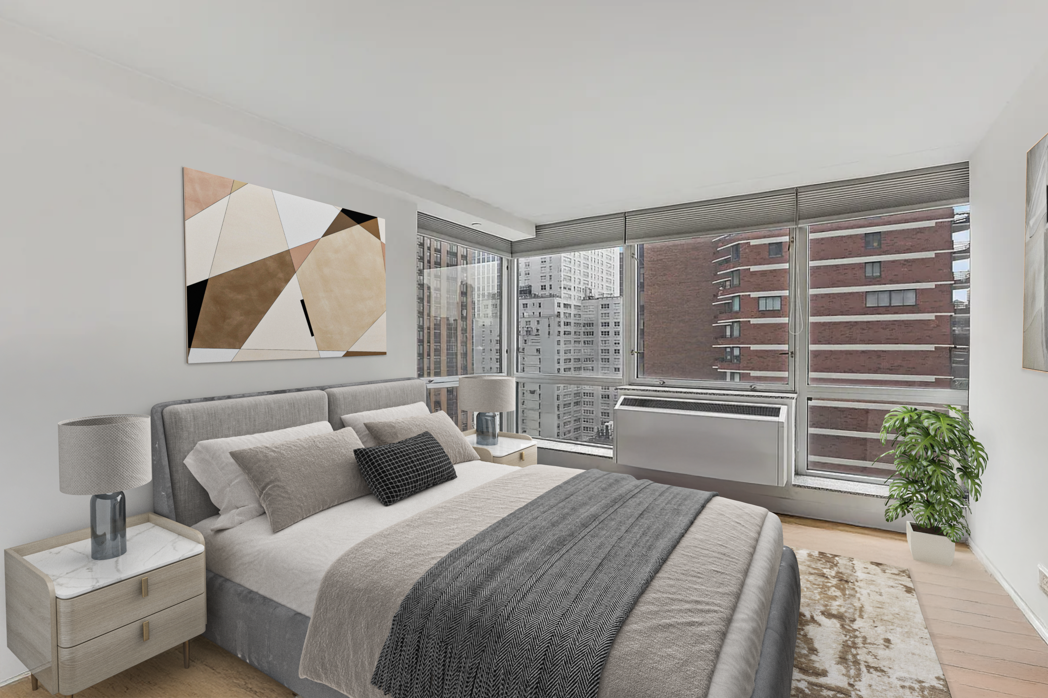 1965 Broadway, Unit 14H Manhattan, NY 10023 - Photo 3 of 10 a bedroom with a large bed and a window