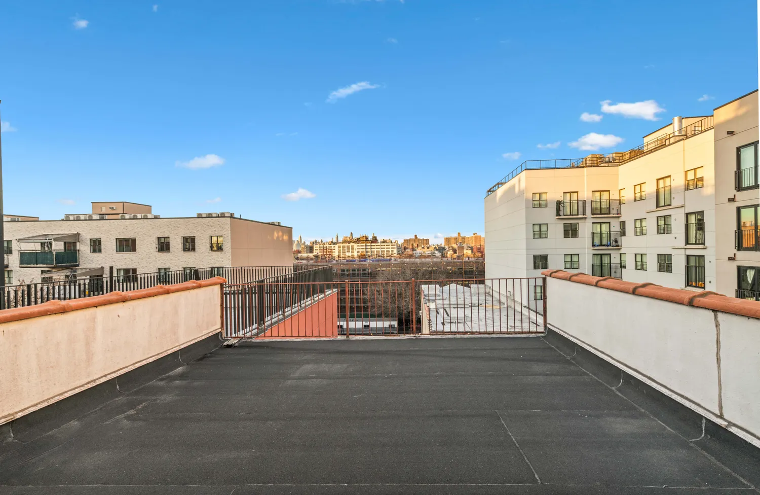 a view of a building with a lot of open space
