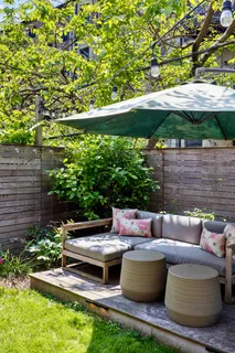 a view of yard with outdoor seating