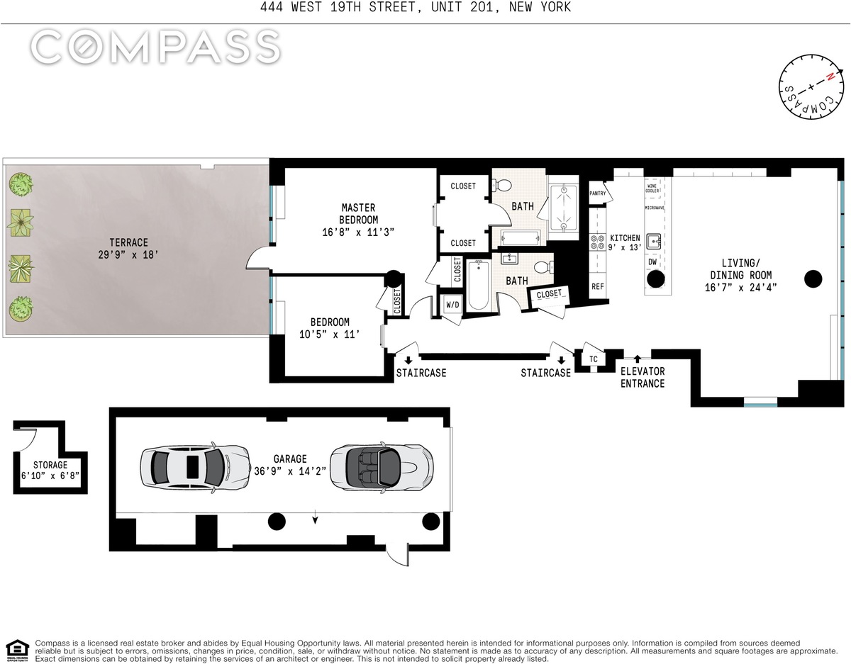 444 West 19th Street, Unit 201 Manhattan, NY 10011 - Photo 13 of 13 a black and white photo of a black and white photo
