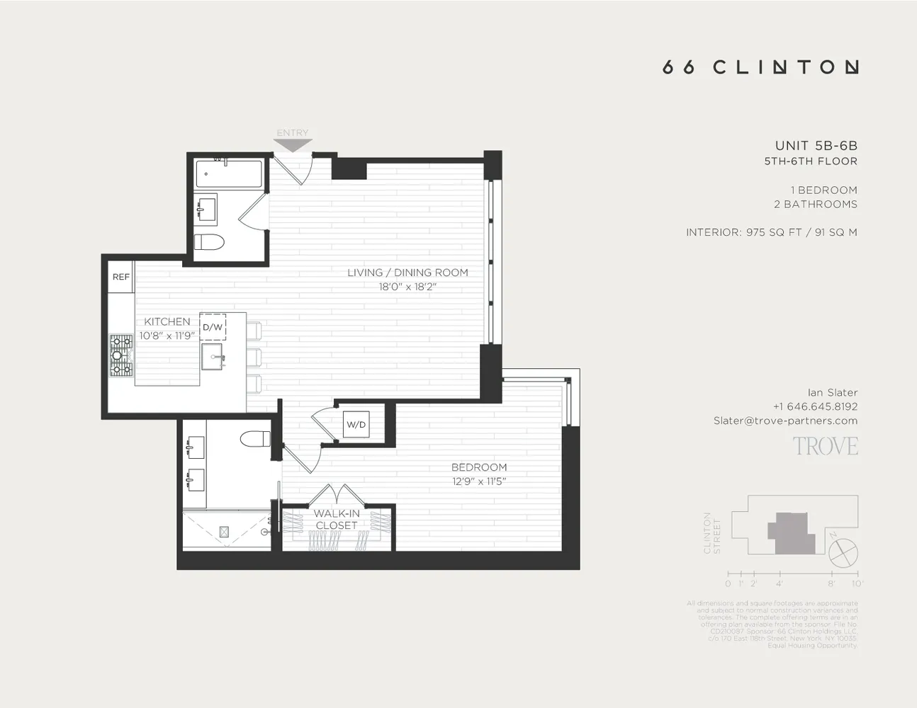 $1,500,000 | 66 Clinton Street, Unit 5B | Lower East Side