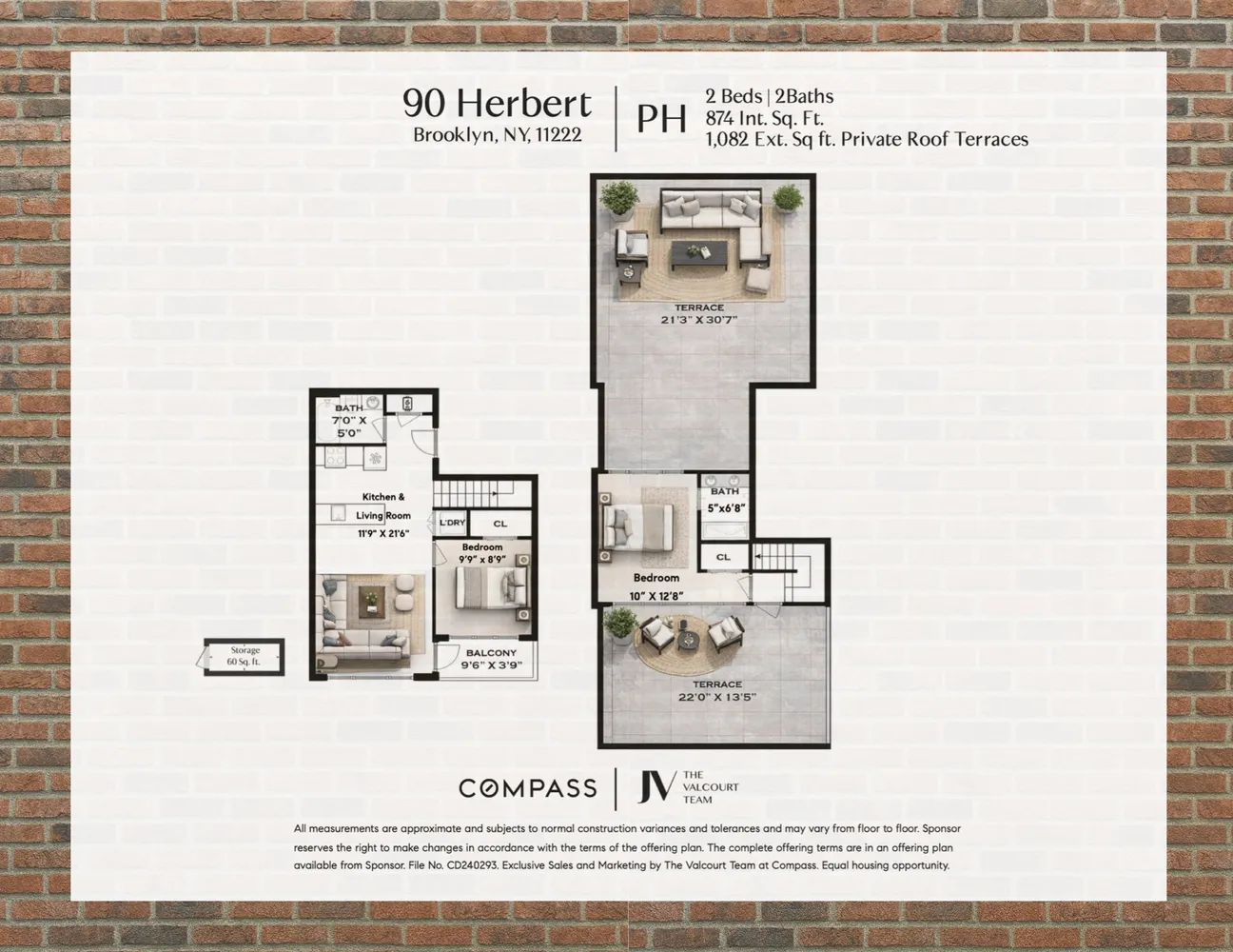 $1,295,000 | 90 Herbert Street, Unit PHB | Williamsburg