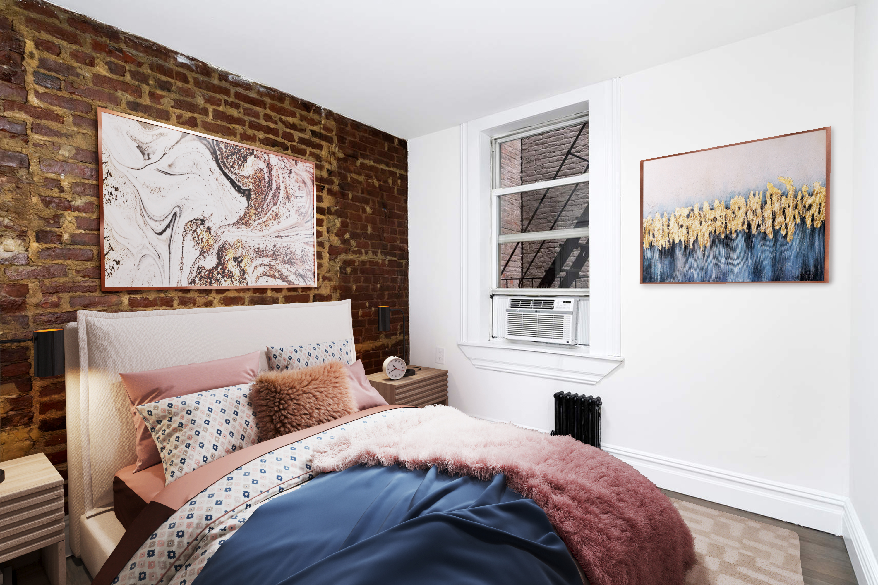 150 East 3rd Street, Unit 2D Manhattan, NY 10009 - Photo 3 of 4 a bedroom with a bed and a window