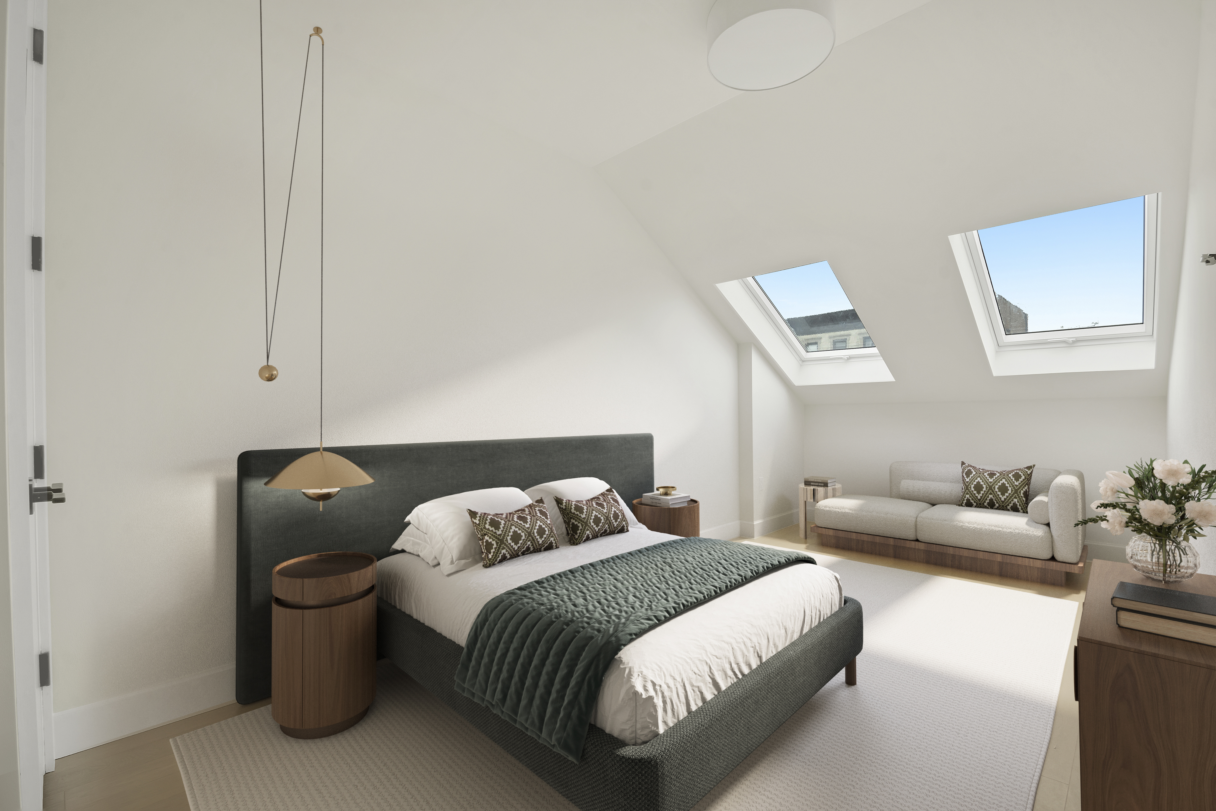 45 2nd Avenue, Unit 5 Manhattan, NY 10003 - Photo 5 of 8 a bedroom with a bed and glass window