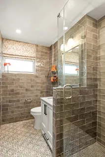 a bathroom with a shower