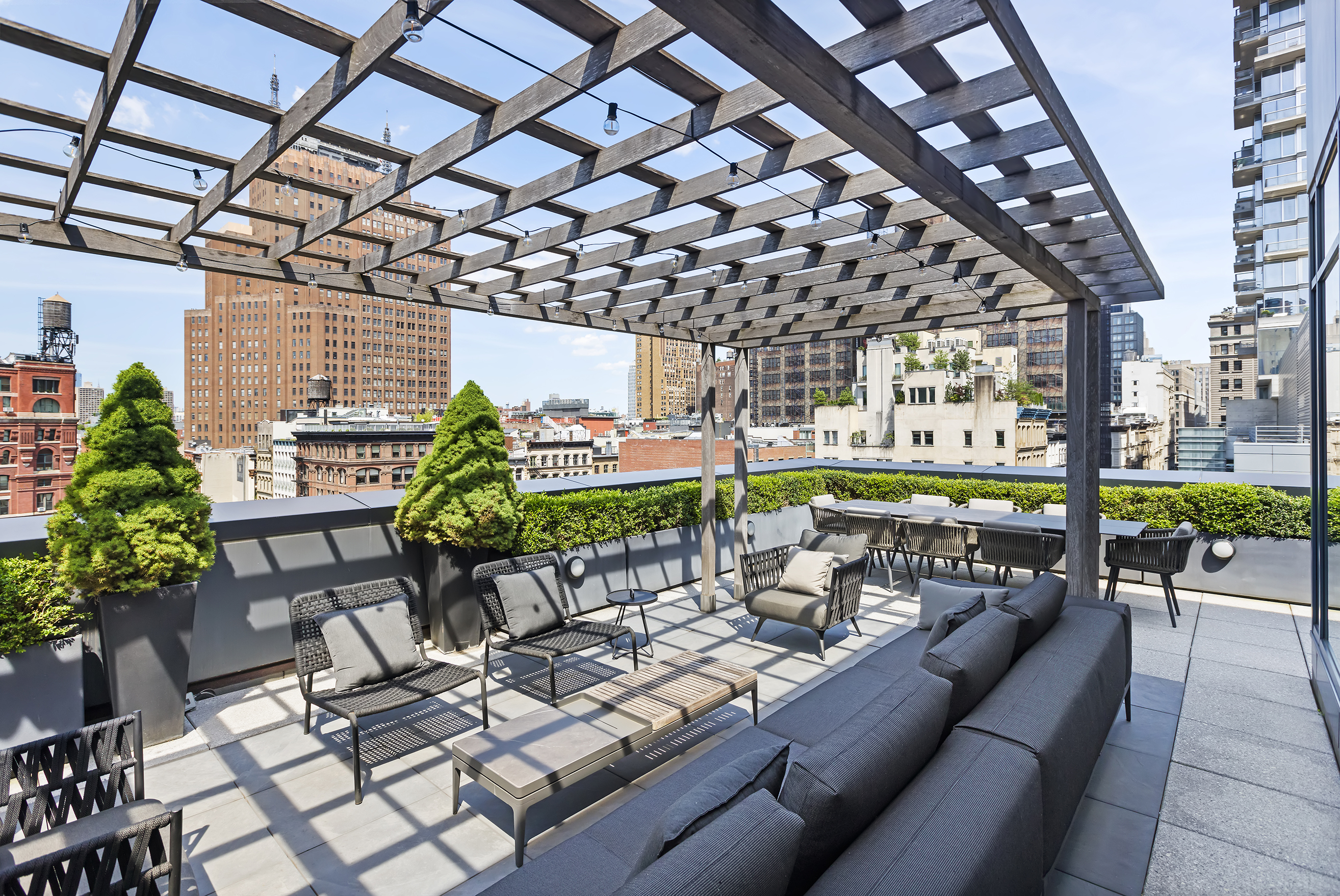 34 Leonard Street, Unit PH Manhattan, NY 10013 - Photo 17 of 30 a outdoor space with lots of tables and chairs