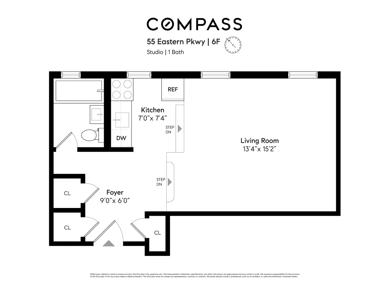 $599,000 | 55 Eastern Parkway, Unit 6F | Prospect Heights