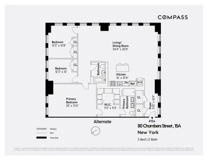 $2,998,000 | 80 Chambers Street, Unit 15A | TriBeCa