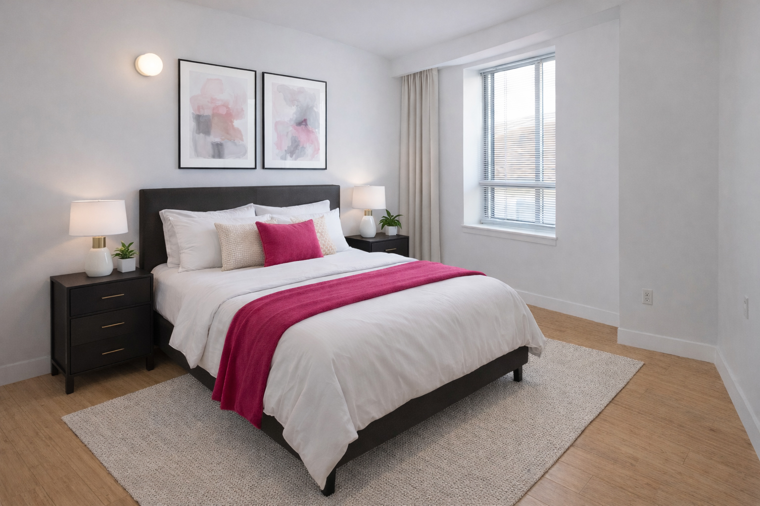 212 South Oxford Street, Unit 7K Brooklyn, NY 11217 - Photo 6 of 16 a bedroom with a bed and wall painting