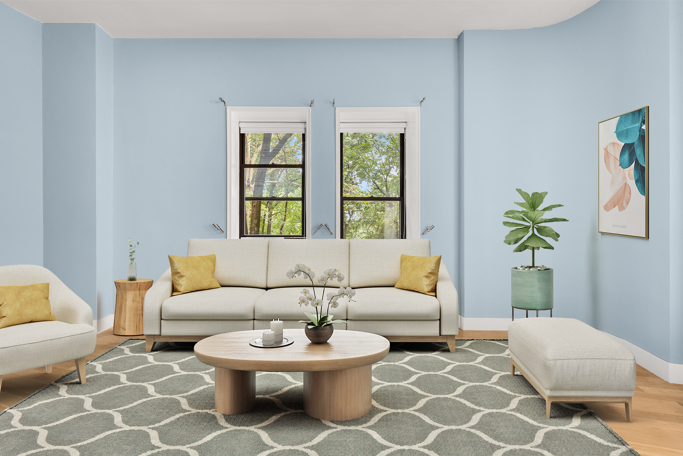 265 Riverside Drive, Unit 1C Manhattan, NY 10025 - Photo 6 of 10 a living room with furniture and a potted plant