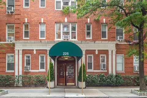 a front view of a building