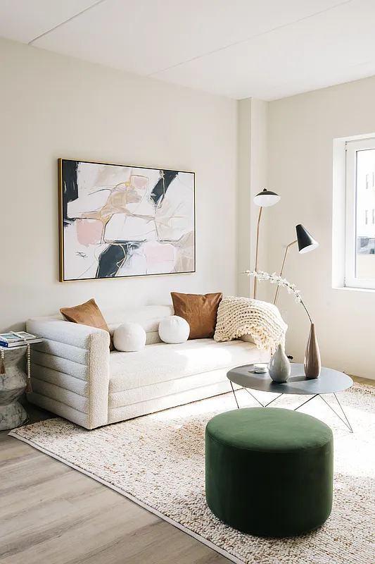 8 Palmetto Street, Unit 510 Brooklyn, NY 11221 - Photo 3 of 23 a bedroom with a bed and a couch