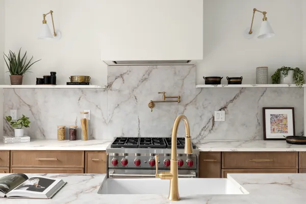 a living room with furniture