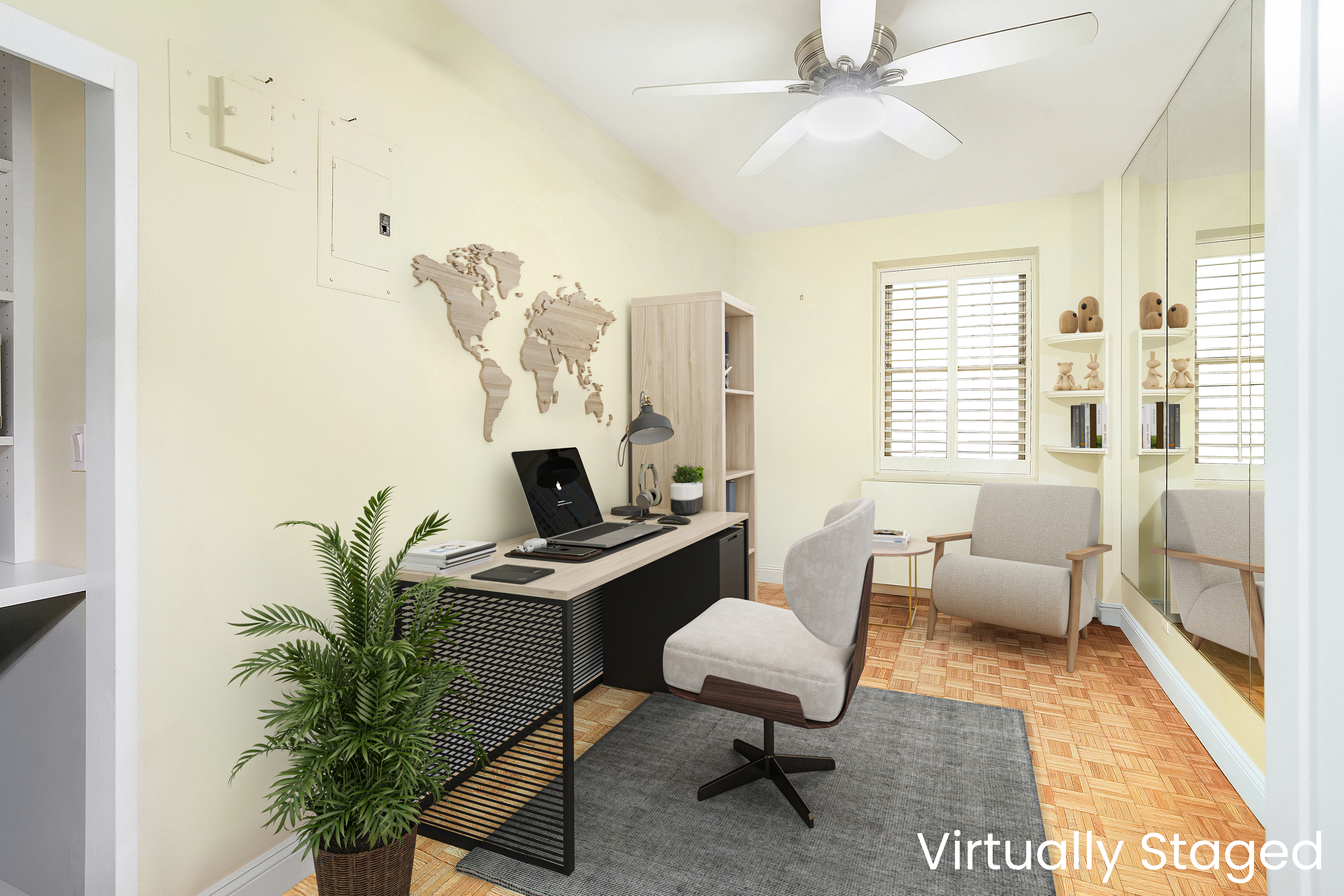 475 Park Avenue, Unit 3D5 Manhattan, NY 10022 - Photo 3 of 18 a view of a workspace with furniture and a window