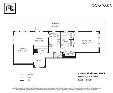$1,350,000 | 415 East 52nd Street, Unit PHCB | Midtown East