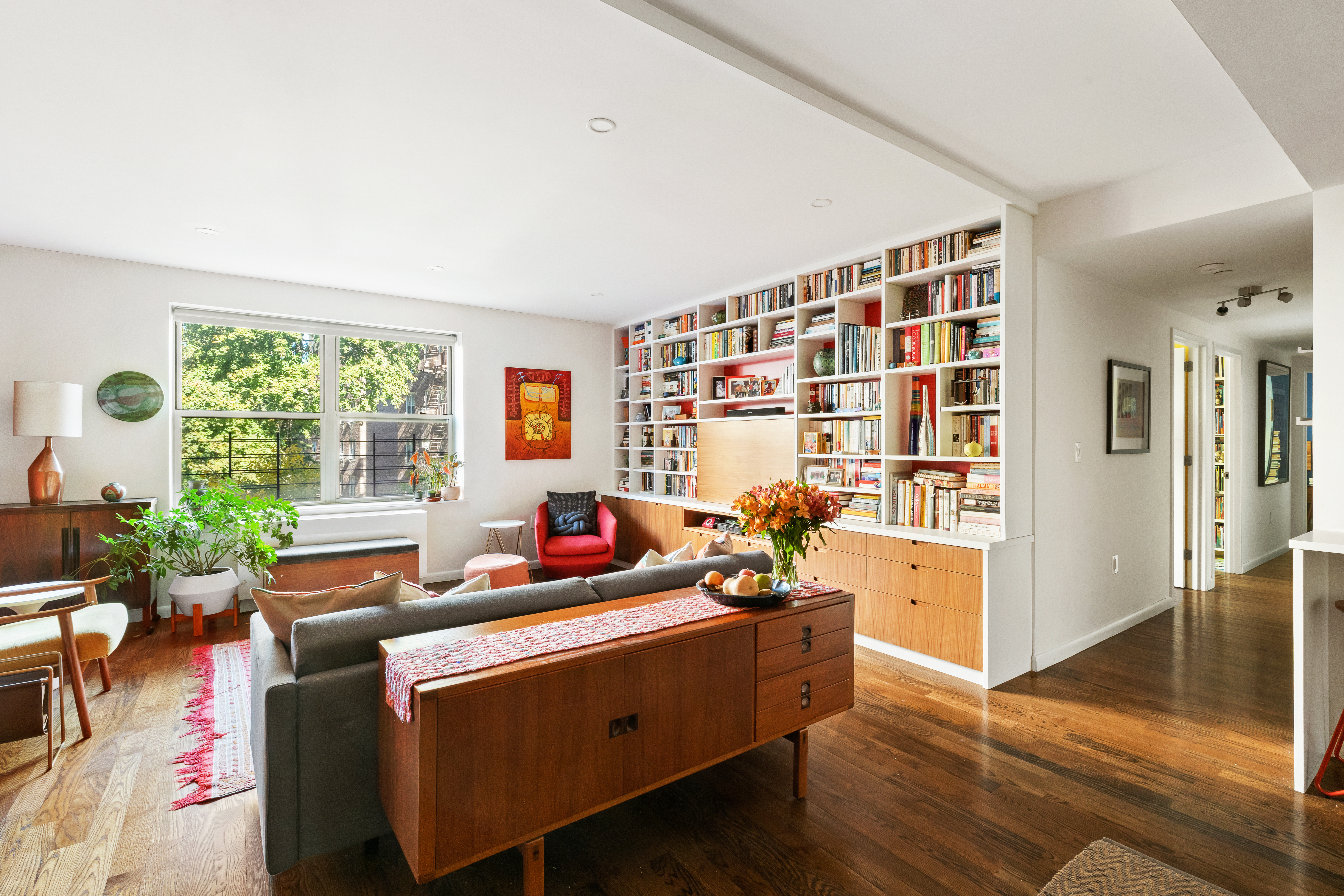 a room with furniture and a window