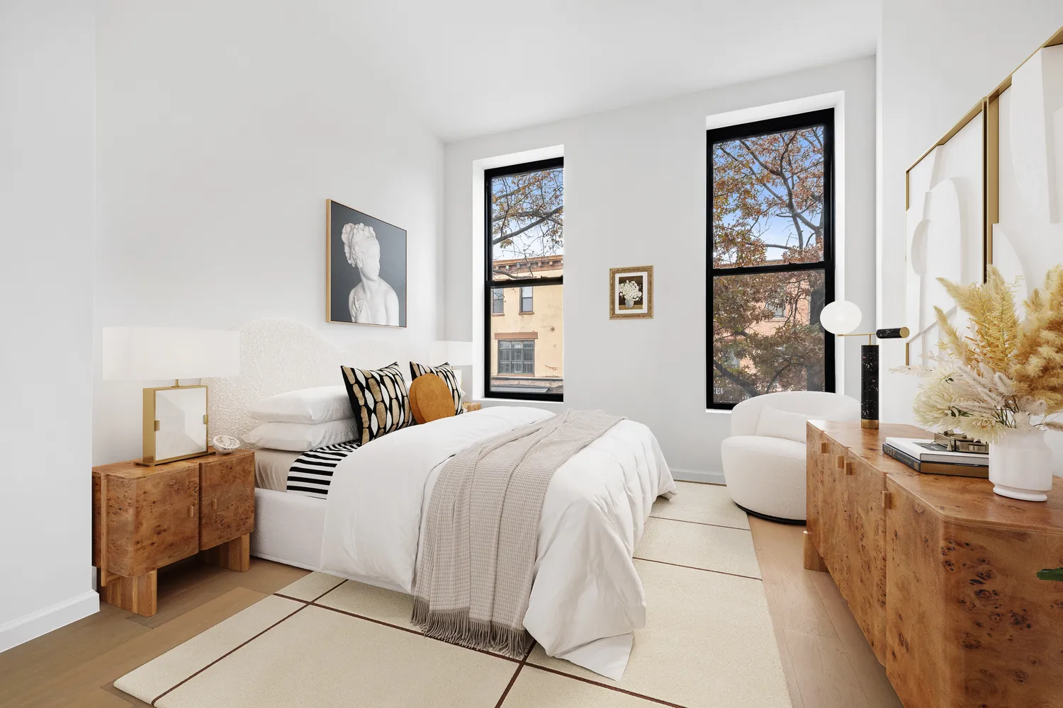 a bed room with a bed and a couch