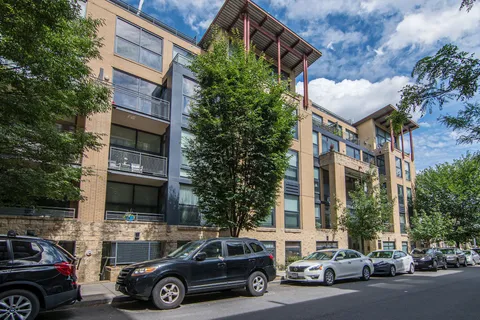 a car parked in front of a building