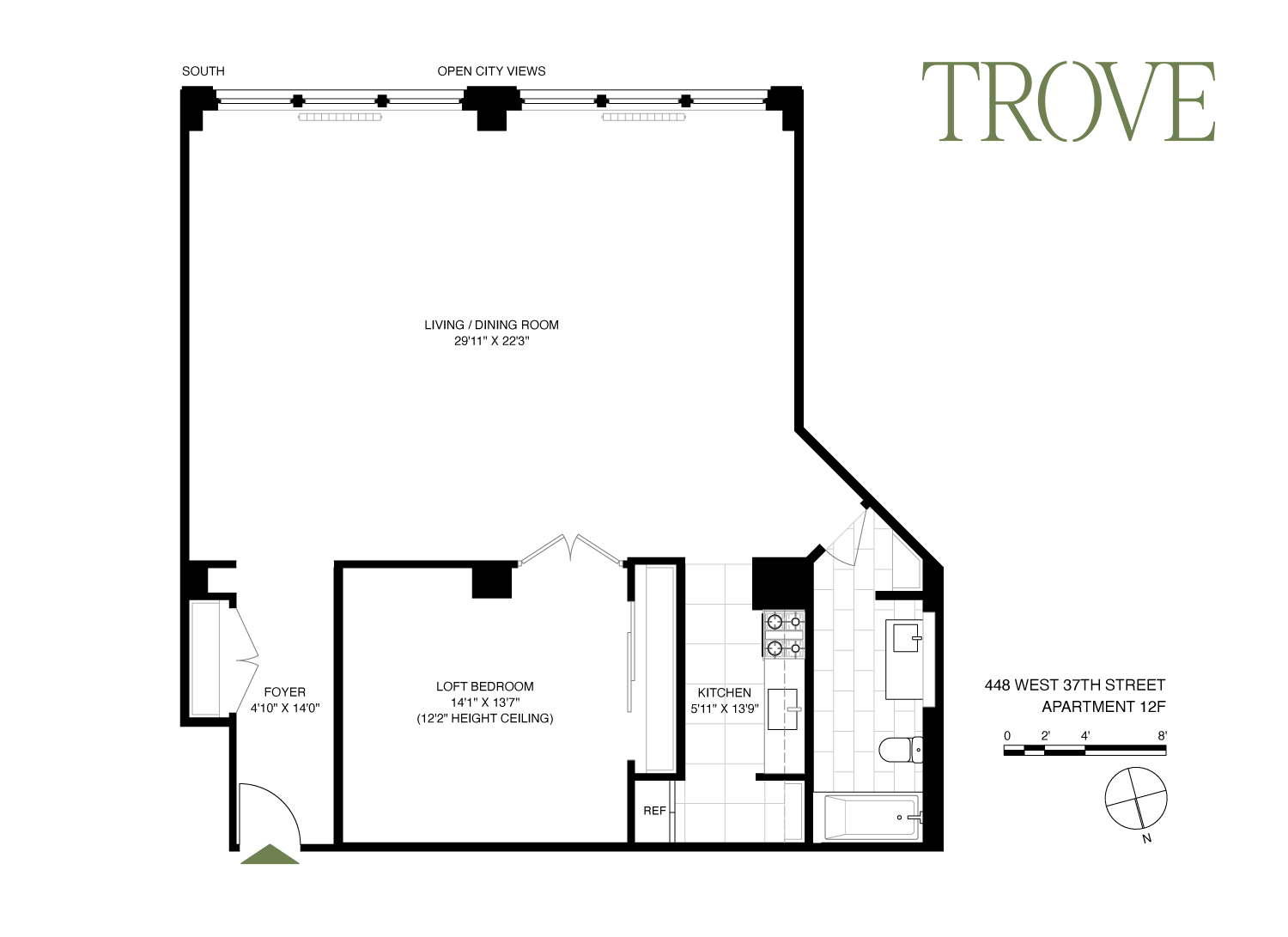 448 West 37th Street, Unit 12F Manhattan, NY 10018 - Photo 11 of 11 a picture of a wall with a white wall