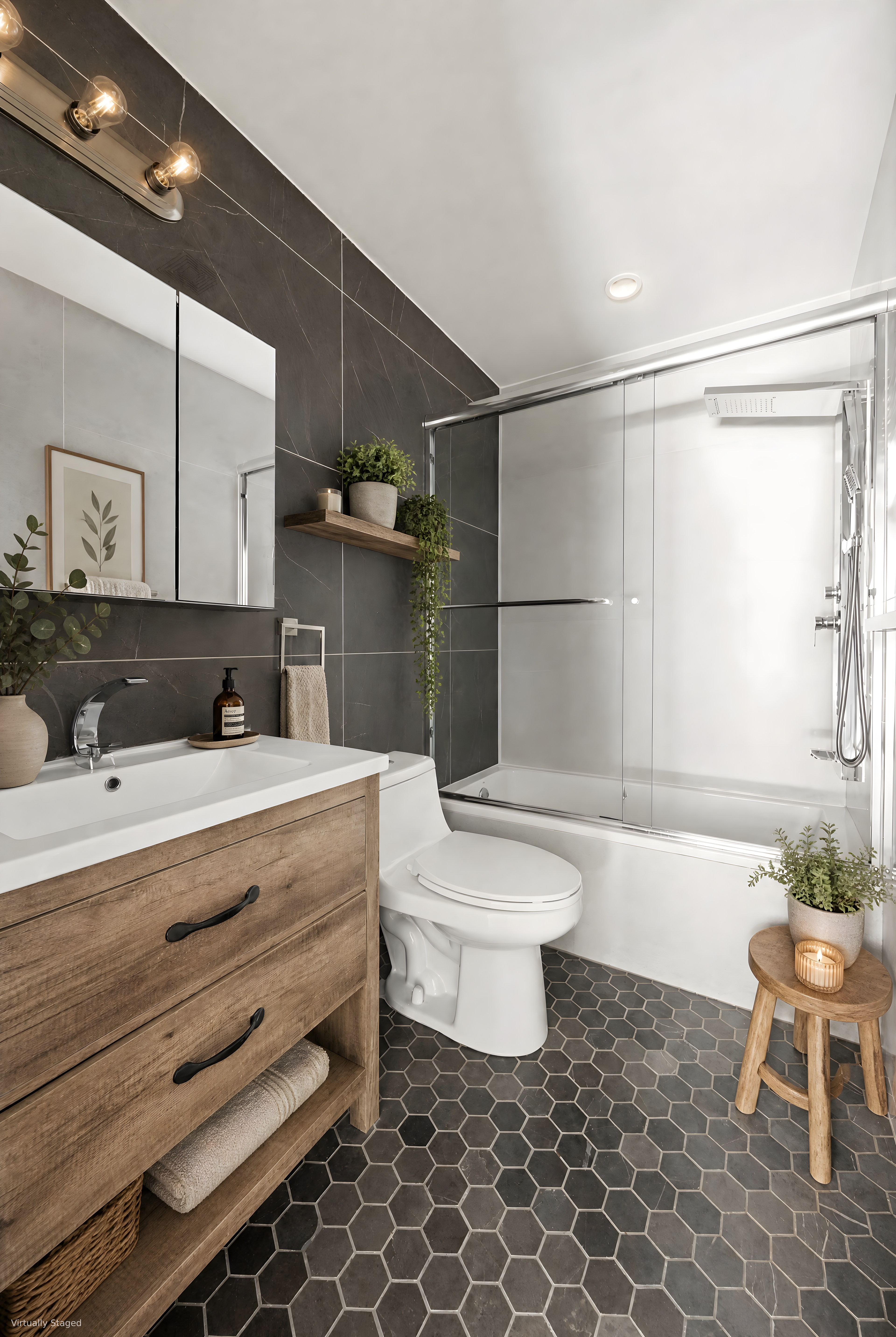 695 Monroe Street, Unit 1 Brooklyn, NY 11221 - Photo 6 of 15 a bathroom with a sink toilet and shower